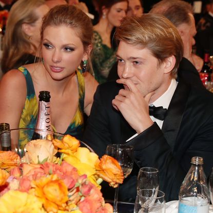 BEVERLY HILLS, CALIFORNIA - JANUARY 05: 77th ANNUAL GOLDEN GLOBE AWARDS -- Pictured: (l-r) Taylor Swift and Joe Alwyn at the 77th Annual Golden Globe Awards held at the Beverly Hilton Hotel on January 5, 2020. -- (Photo by Christopher Polk/NBC/NBCU Photo Bank)