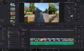 Adding transitions in video editor DaVinci Resolve