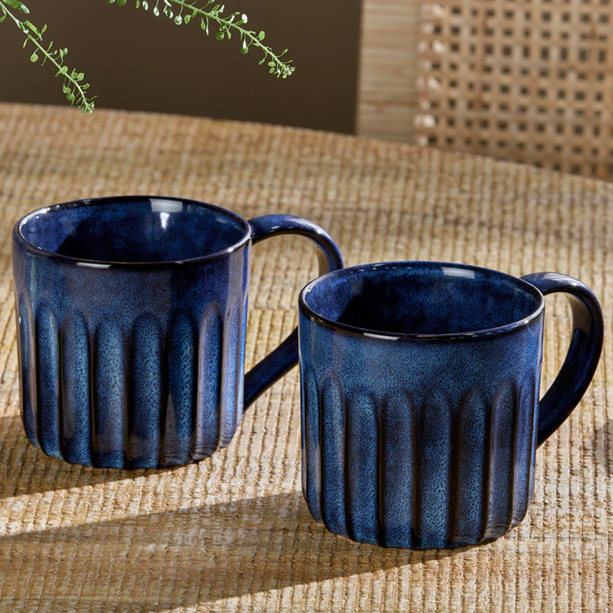 Nkuku sapphire mugs