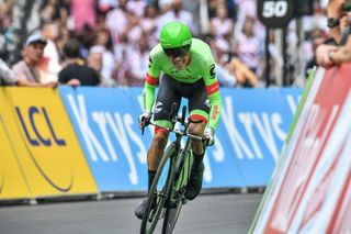 Rigoberto Urán en route to second overall at the Tour de France