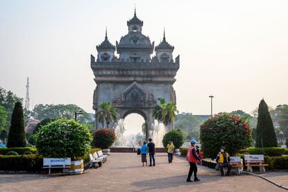 The Patuxai war monument in Vientiane.