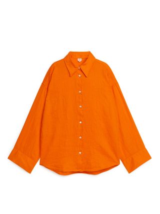 Linen Shirt - Orange - Arket Gb