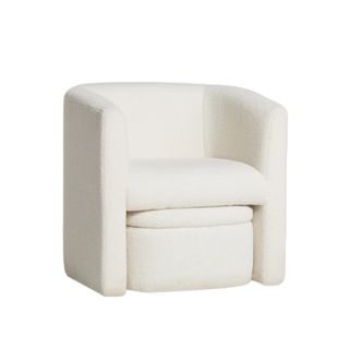 White boucle accent chair
