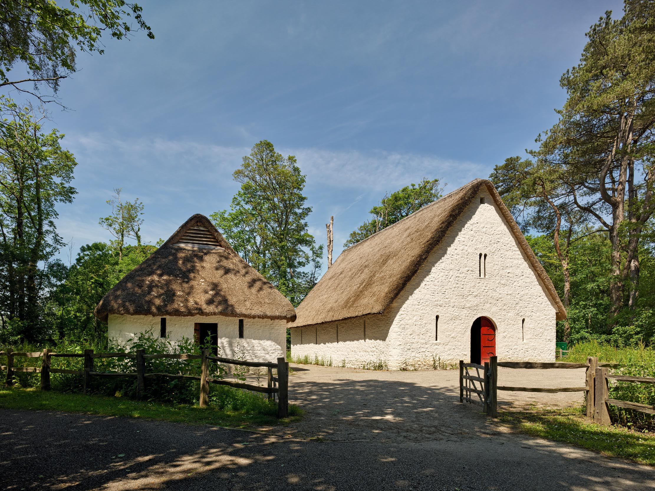 Fig 1: Llys Llywelyn, an evocation of a 13th-century Welsh royal palace, is the latest addition to the museum’s collection of buildings. St Fagans National Museum, Cardiff. ©Paul Highnam for Country Life