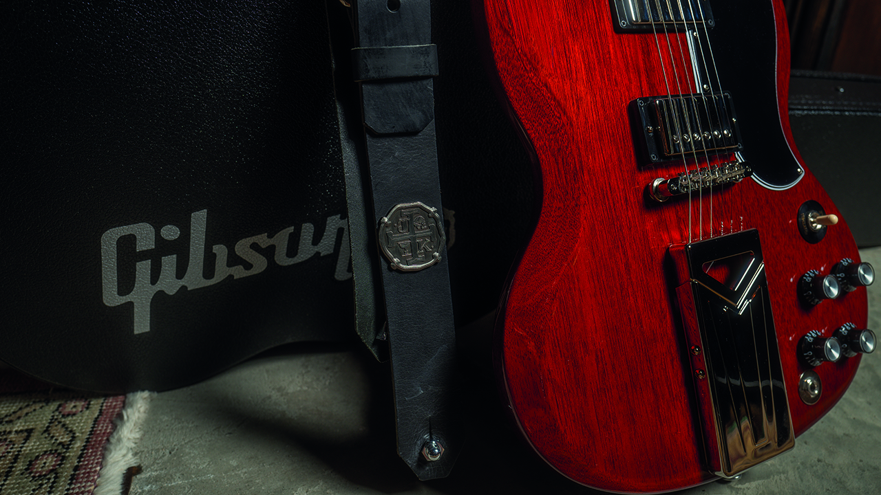 Jake ​Kiszka with his new signature Gibson SG