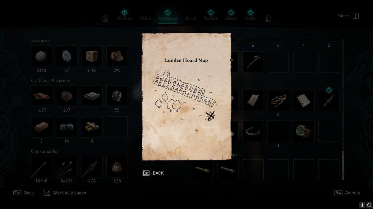 AC Valhalla Lunden treasure hoard map location