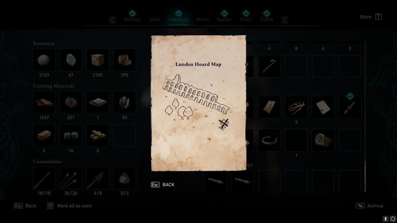 AC Valhalla Lunden treasure hoard map location