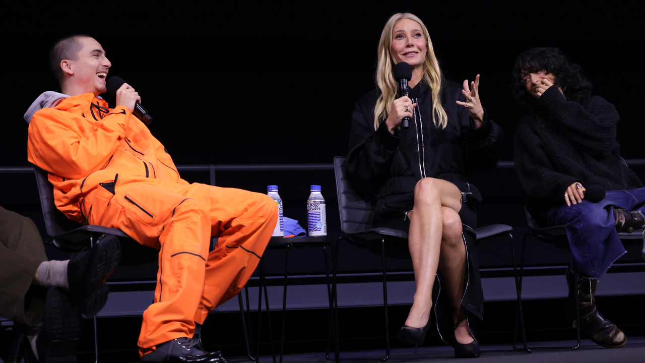 LOS ANGELES, CALIFORNIA - NOVEMBER 14: Timoth&amp;eacute;e Chalamet, Gwyneth Paltrow and Odessa A&#039;zion seen at a Special Screening of A24&#039;s &amp;quot;Marty Supreme&amp;quot; at Academy Museum of Motion Pictures on November 14, 2025 in Los Angeles, California.