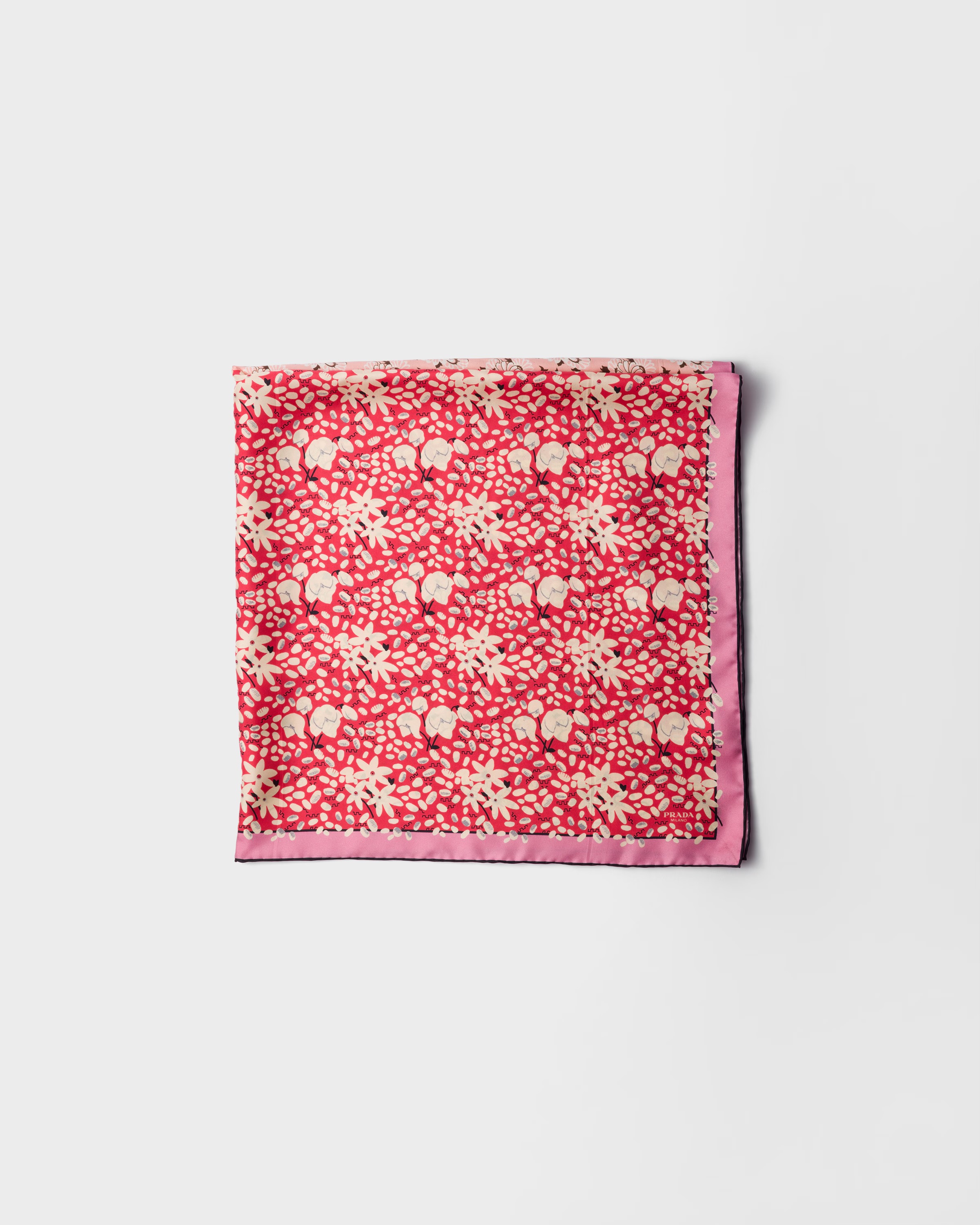 prada, Printed Silk Twill Scarf 90 x 90