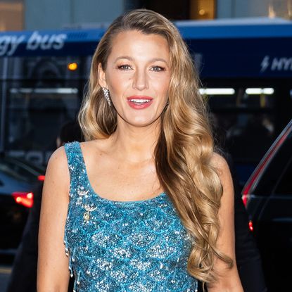 Blake Lively wearing a mermaid blue gown to the Tiffany & Co. Tiffany Titan by Pharrell Williams event in New York City May 2024