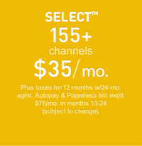 Select Package - 155 channels ($59.99 per month)
