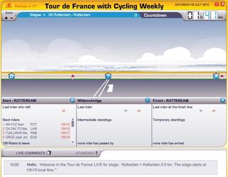Tour de France live coverage screengrab