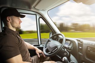 Truck driver in a self-driving truck