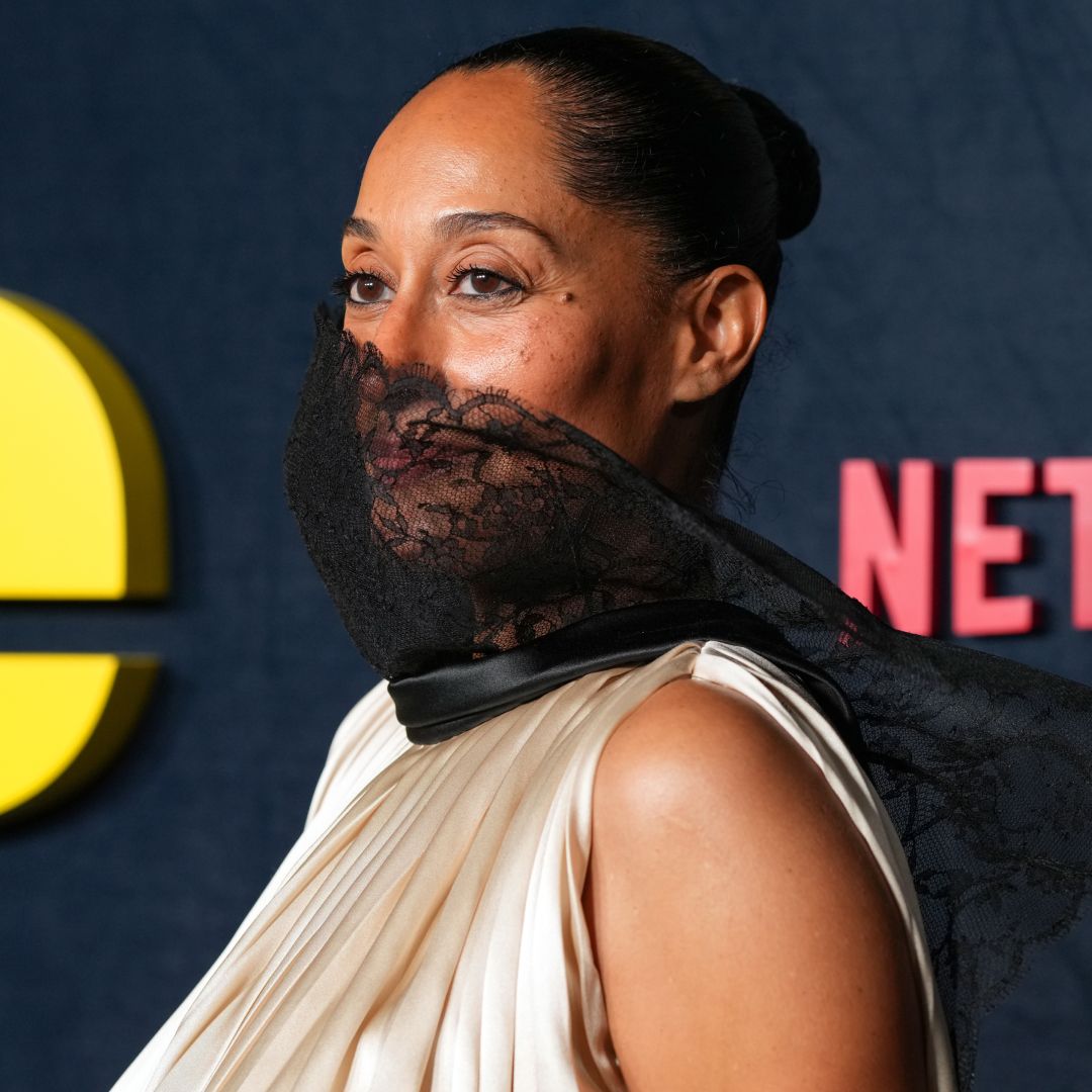 Tracee Ellis Ross attended the Being Eddie red carpet premiere in a face-covering Dior Spring 2026 look