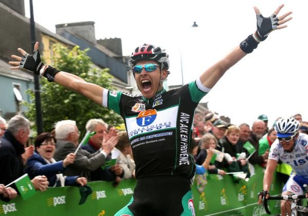 Mihaylov is pretty happy about taking the win in stage three.