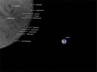 An annotated image from China's Longjiang-2 microsatellite shows the names of the craters on the far side of the moon.