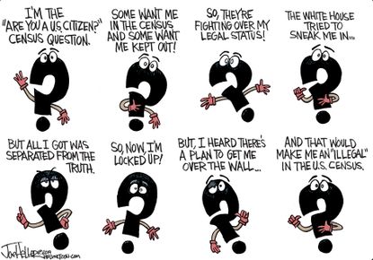 Political Cartoon U.S. Trump Citizenship Question Illegal Immigrant