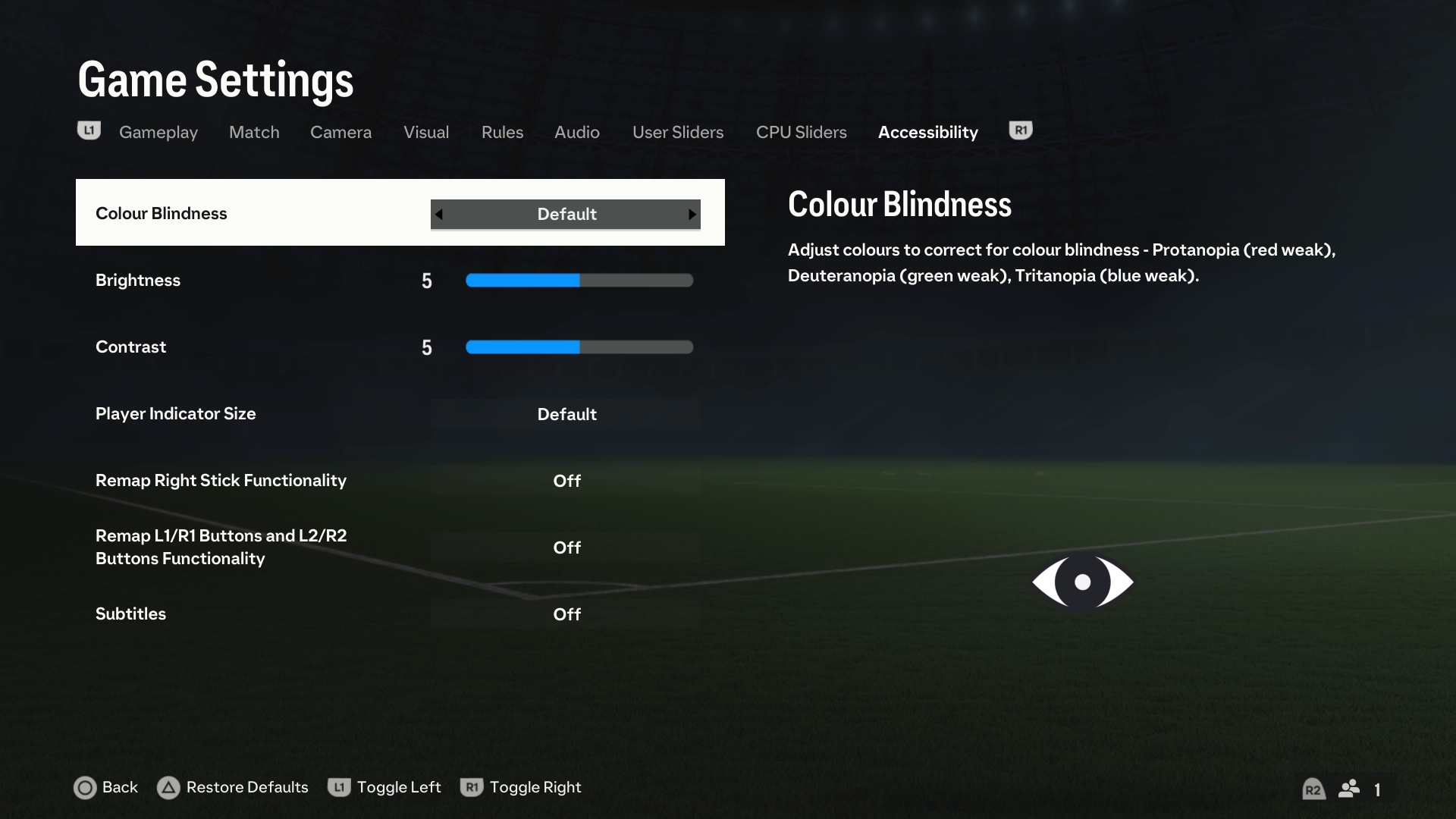 EA Sports FC 24 accessibility settings