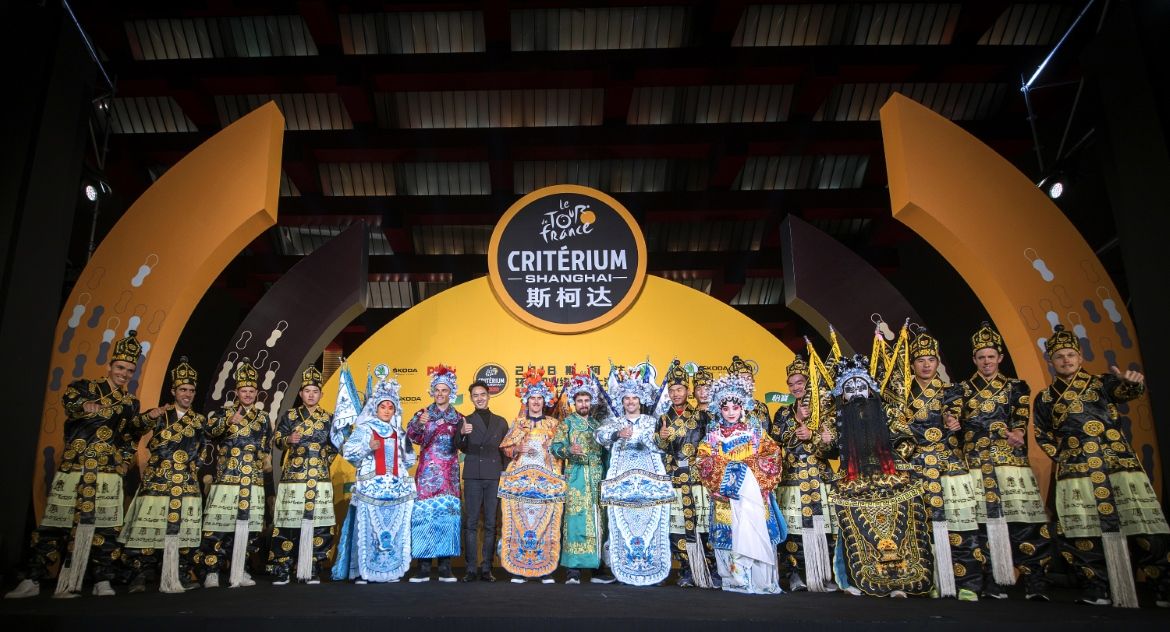 A few of the international riders are brought up on stage