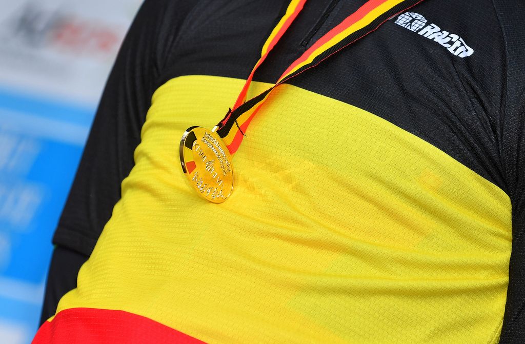 The gold medal against the Belgian tricolour