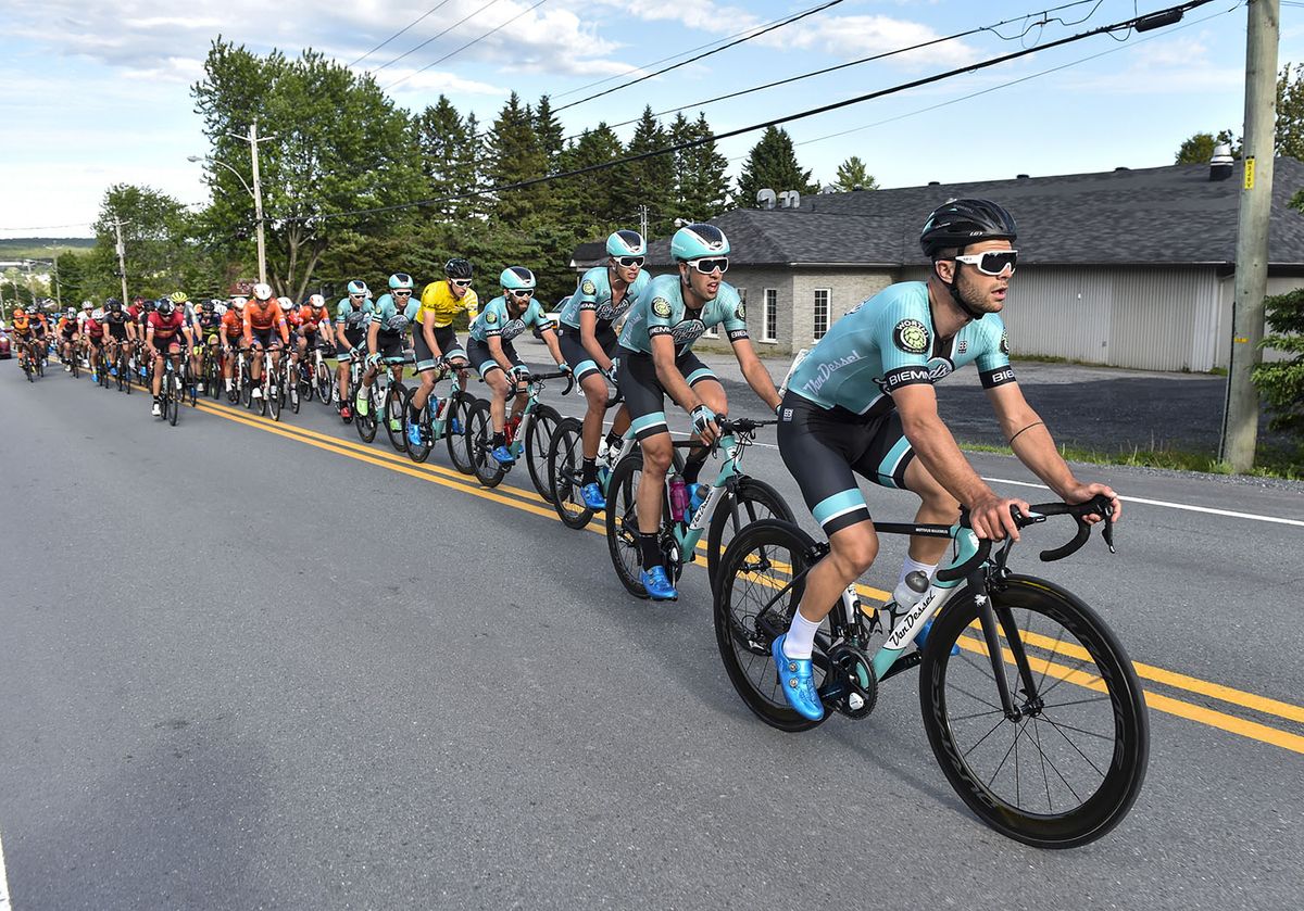 Floyds Pro Cycling spent a lot of time at the front of the bunch chasing.