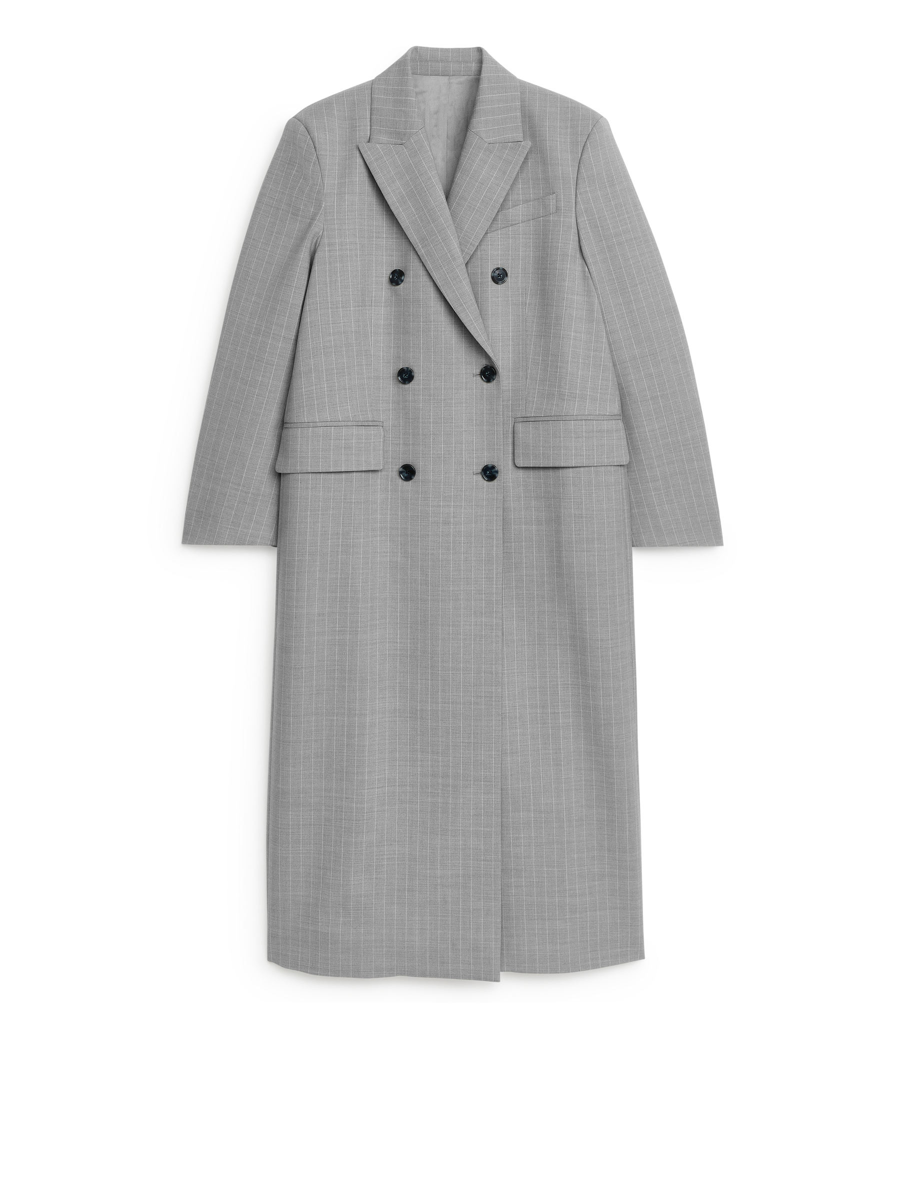Tailored Pinstripe Coat &amp;ndash; Grey &amp;ndash; Women &amp;ndash; Arket Gb