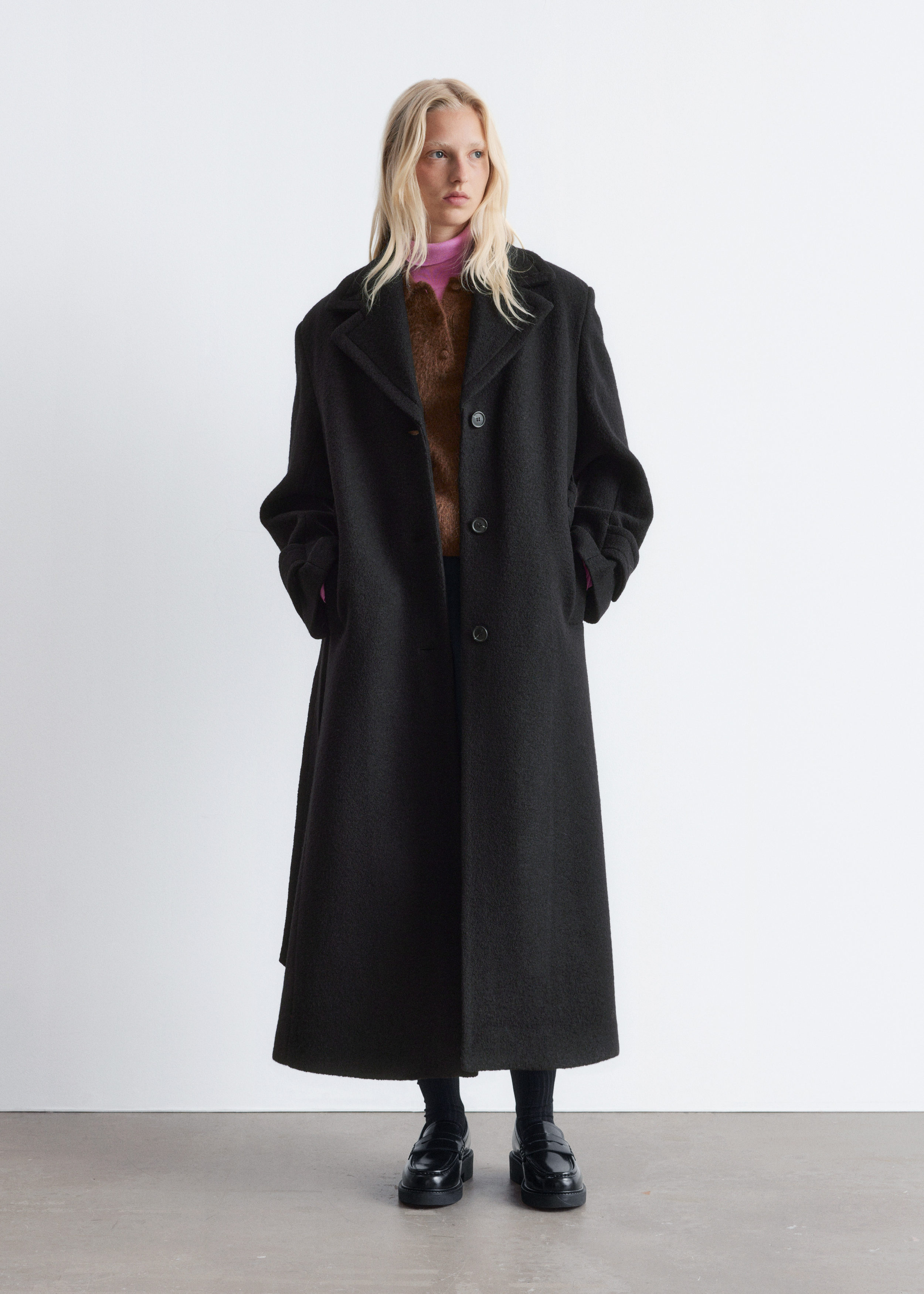 Tie-Belt Wool Coat
