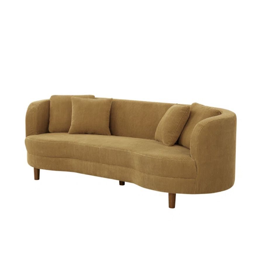 yellow curved sofa
