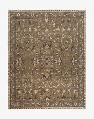 Patterned neutral rectangle rug