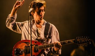 Alex Turner performs with Arctic Monkeys at Cala Mijas Fest on September 1, 2022 in Malaga, Spain
