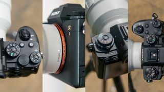 Collage of four photos showing the details on the Sony A1