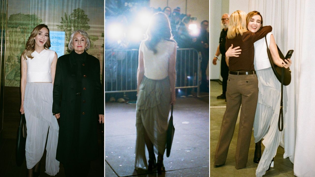 Chloe Fineman and her mom attend the 2025 Fall Tory Burch show