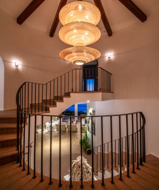 staircase in Cindy Crawford's former Malibu home