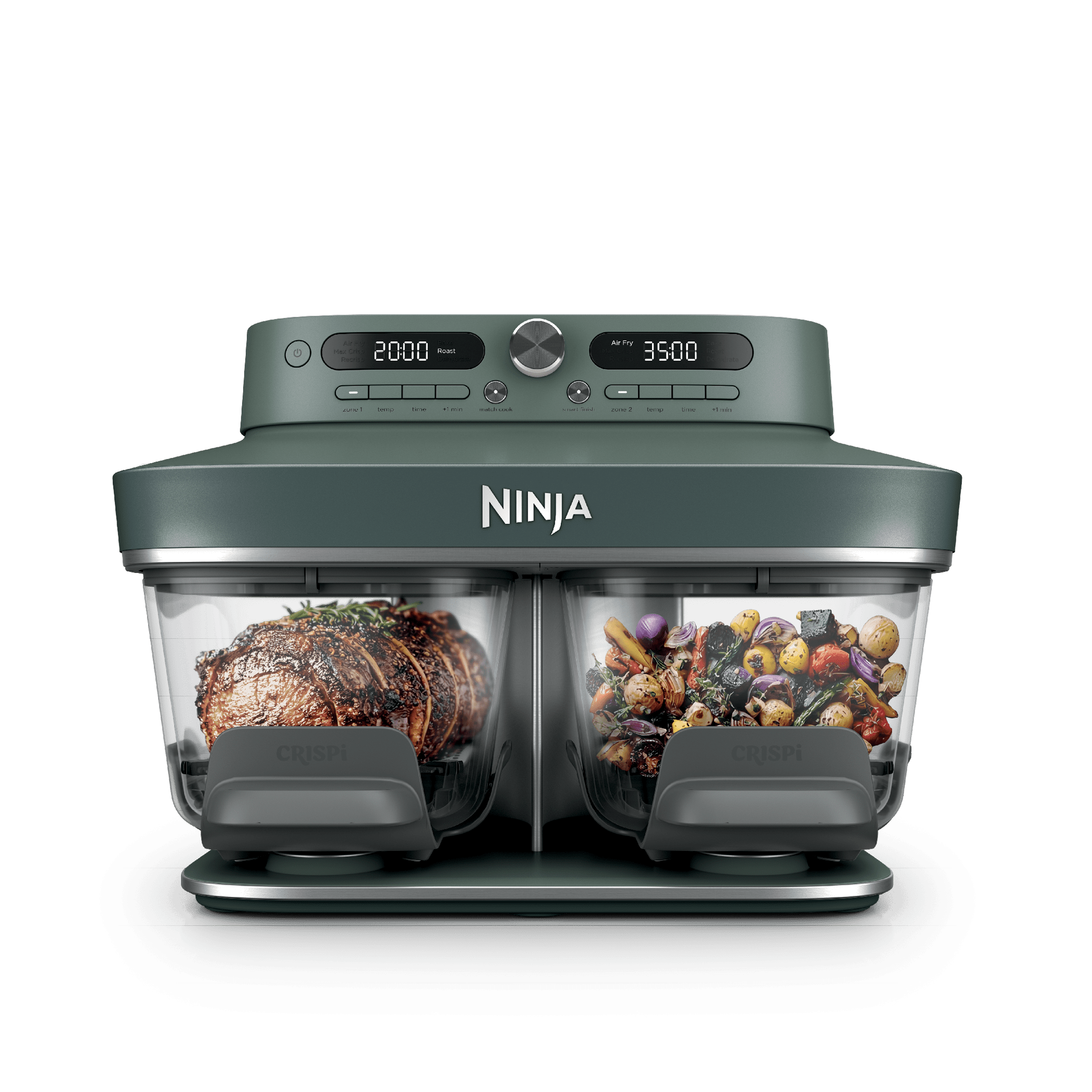 Ninja Crispi&amp;reg; Dualzone&amp;trade; Glass Countertop Air Fryer, in Vista Green