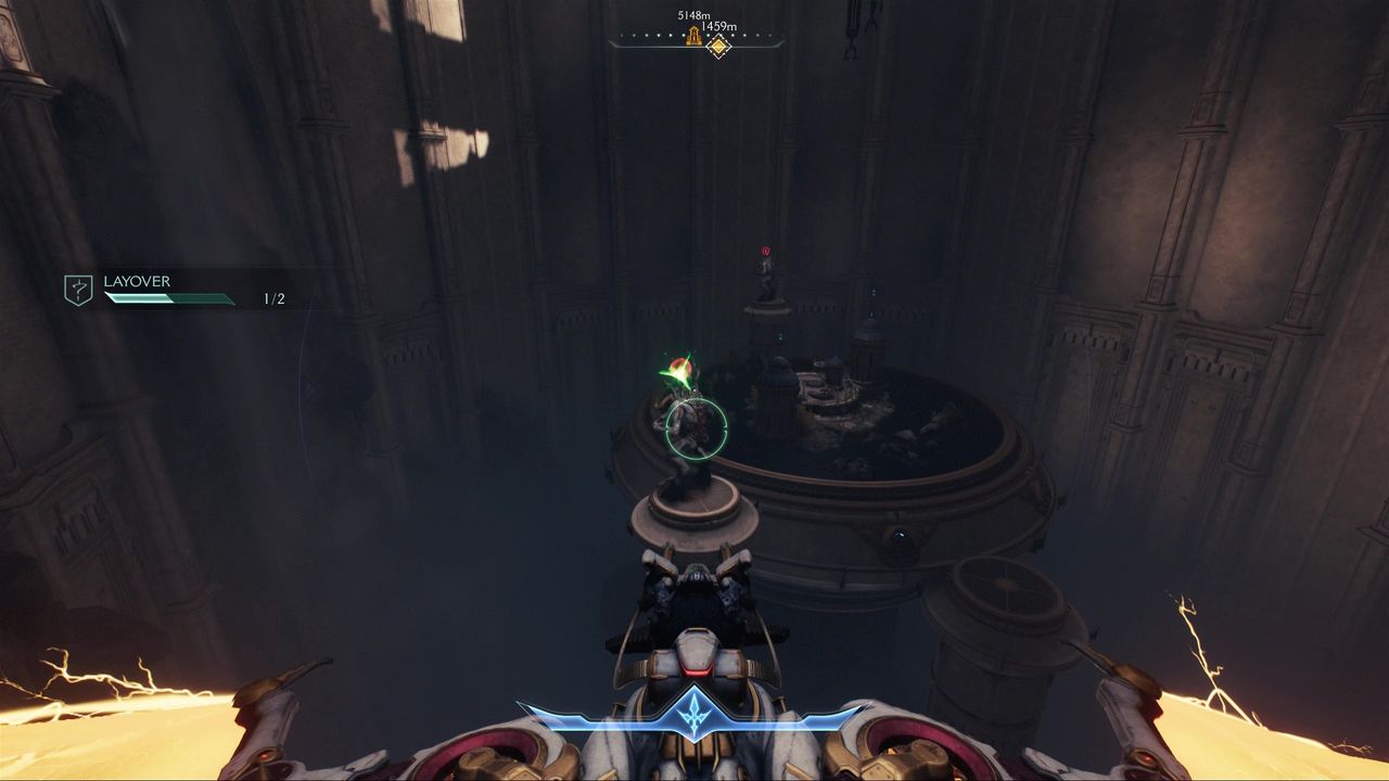 Doom: The Dark Ages secret landing zones Holy City of Aratum - Aiming at two titans at the bottom of a dark pit while riding on a dragon.