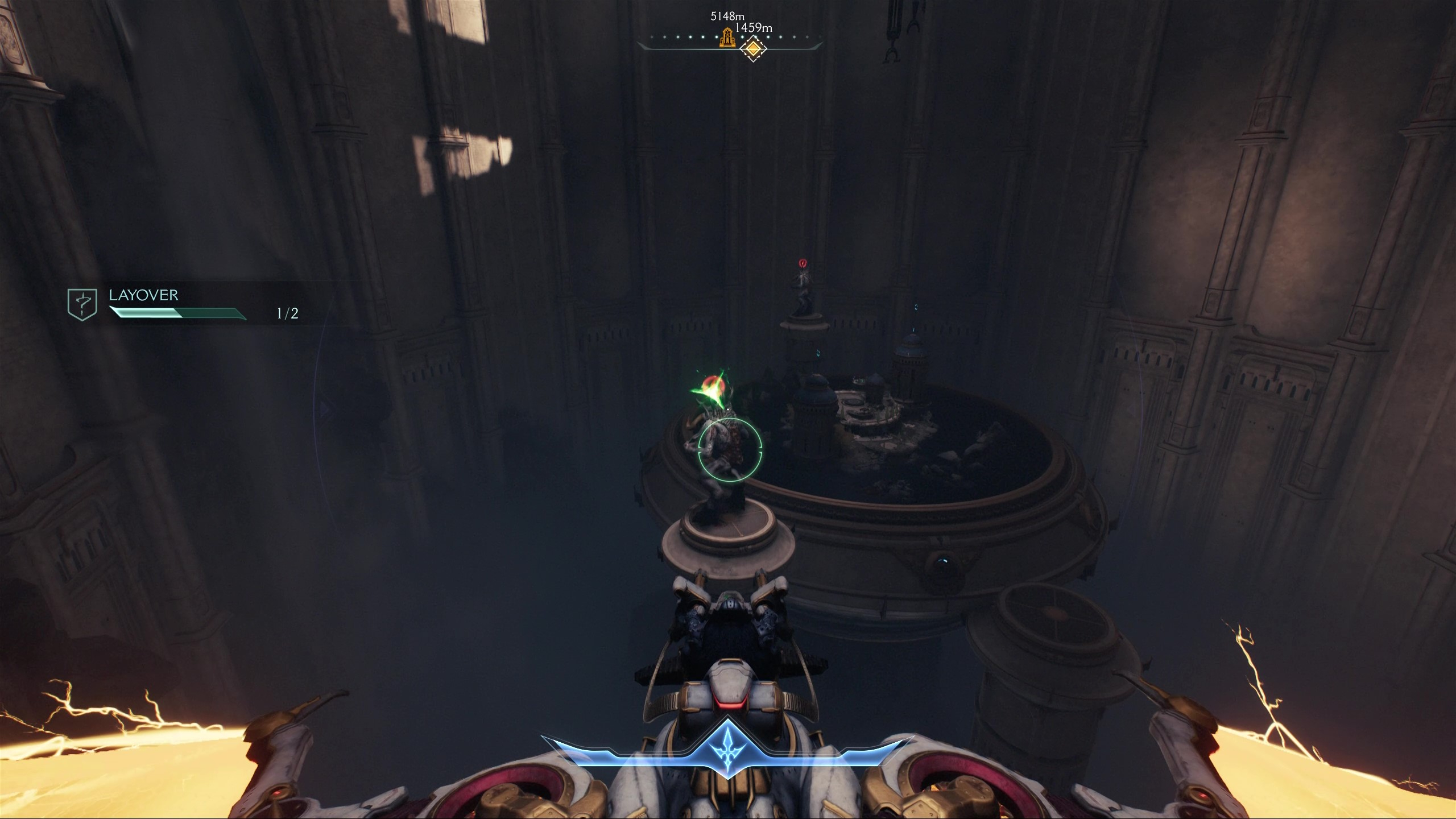 Doom: The Dark Ages secret landing zones Holy City of Aratum - Aiming at two titans at the bottom of a dark pit while riding on a dragon.