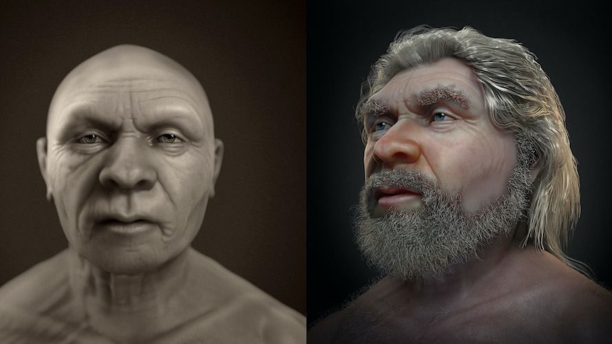 „Stara” zwietrzała twarz neandertalczyka ożywa dzięki niesamowitej nowej rekonstrukcji twarzy