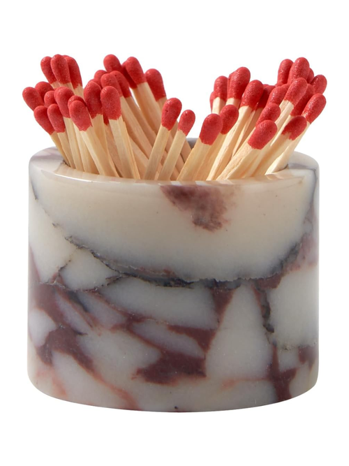 Metolira Luxury Natural Marble Match Holder With Striker