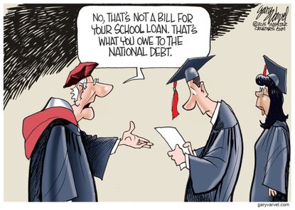 Editorial cartoon U.S. Education National Debt