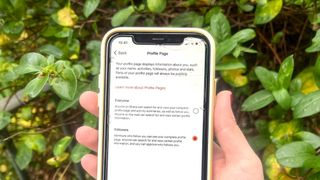 Strava privacy control options for the profile page