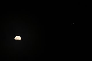 The Moon and Jupiter Seen Near near Sequim, Washington