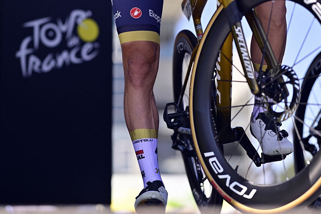 Belgian Remco Evenepoel of Soudal Quick-Step pictured at the start of stage 11 of the 2025 Tour de France cycling, from and to Toulouse (154km), on Wednesday 16 July 2025 in France. The 112th edition of the Tour de France starts on Saturday 5 July in Lille, France, and will finish in Paris, France on the 27th of July. BELGA PHOTO DIRK WAEM (Photo by DIRK WAEM / BELGA MAG / Belga via AFP)