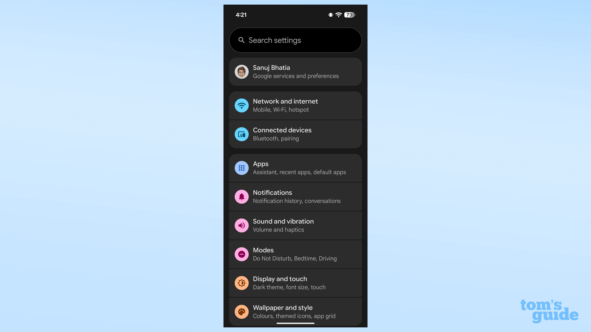 Manage Android notifications Settings app