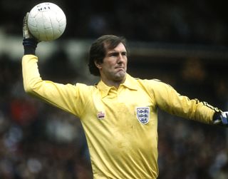 Joe Corrigan in action for England against Scotland in 1982.