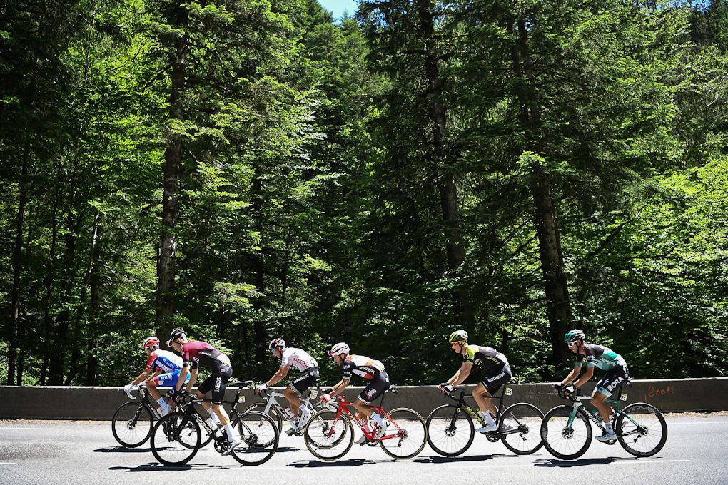 The breakaway in action during stage 8 at Dauphine