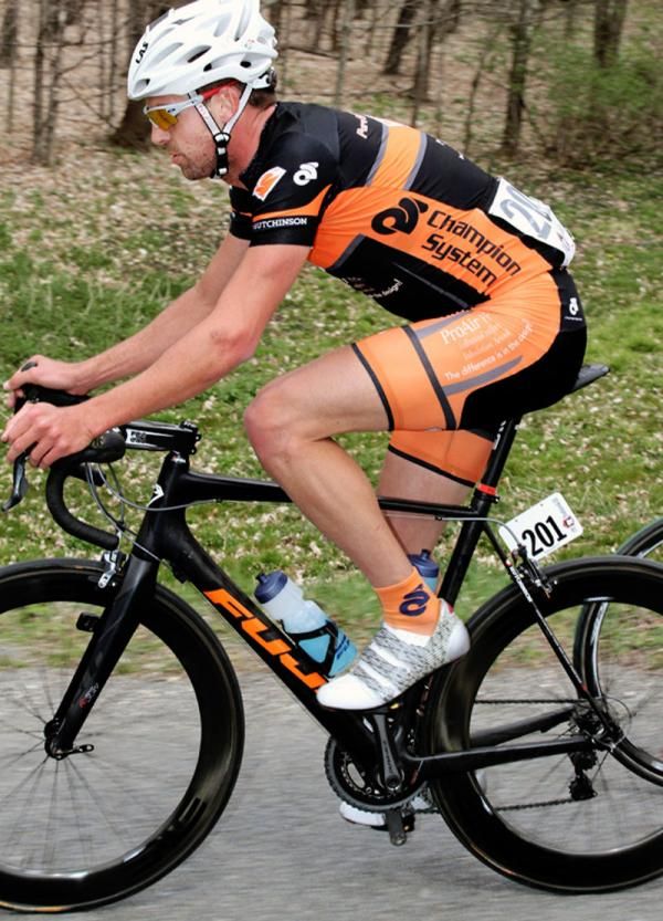 Bobby Lea (Pure Energy Cycling) holds on - He had a two hour solo break the previous day
