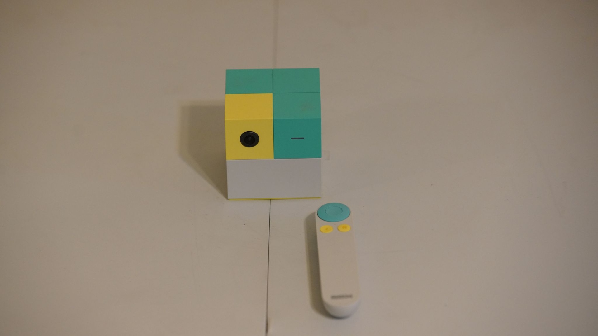 The Nex Playground console alongside its included remote accessory