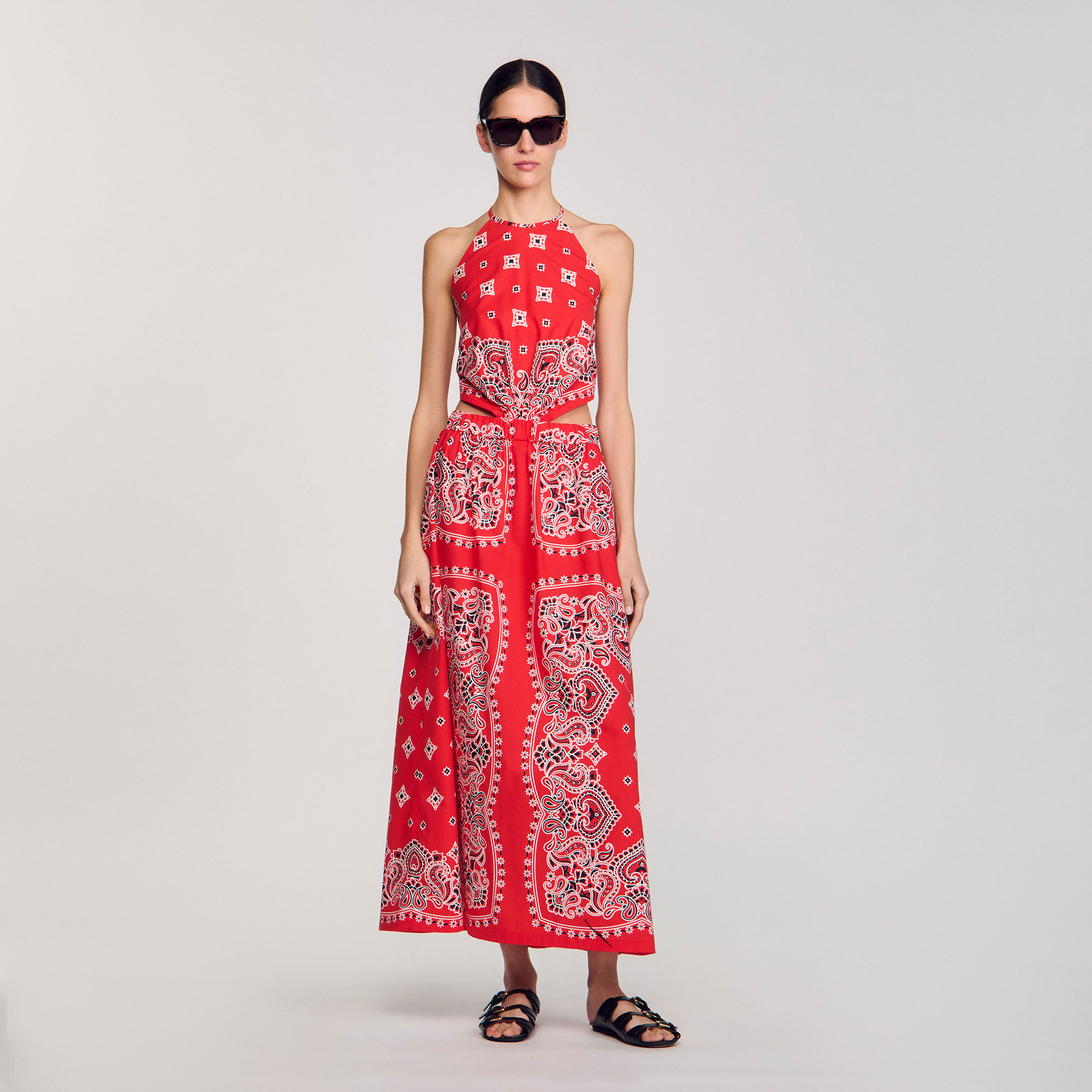 Bandana-Print Maxi Dress