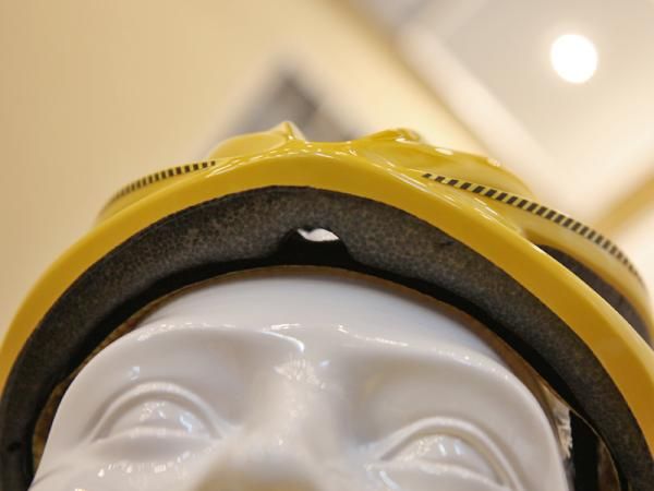 A small notch cut out of the forehead of the Mavic Plasma SLR helmet should help dry out the brow padding during rides.