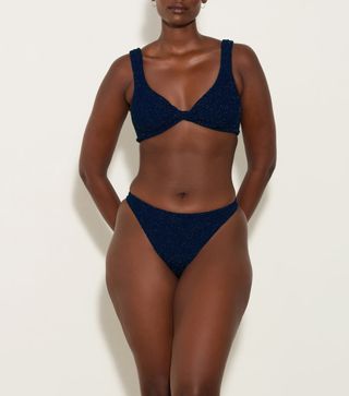 Juno Lurex Bikini - Navy/silver